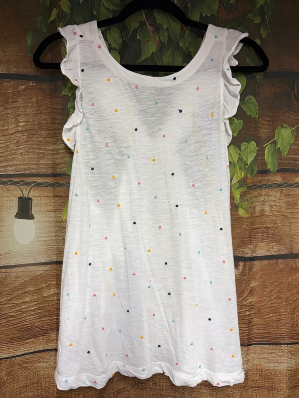 🦋 GUC LOFT White Tank with Multicolor Polka Dots